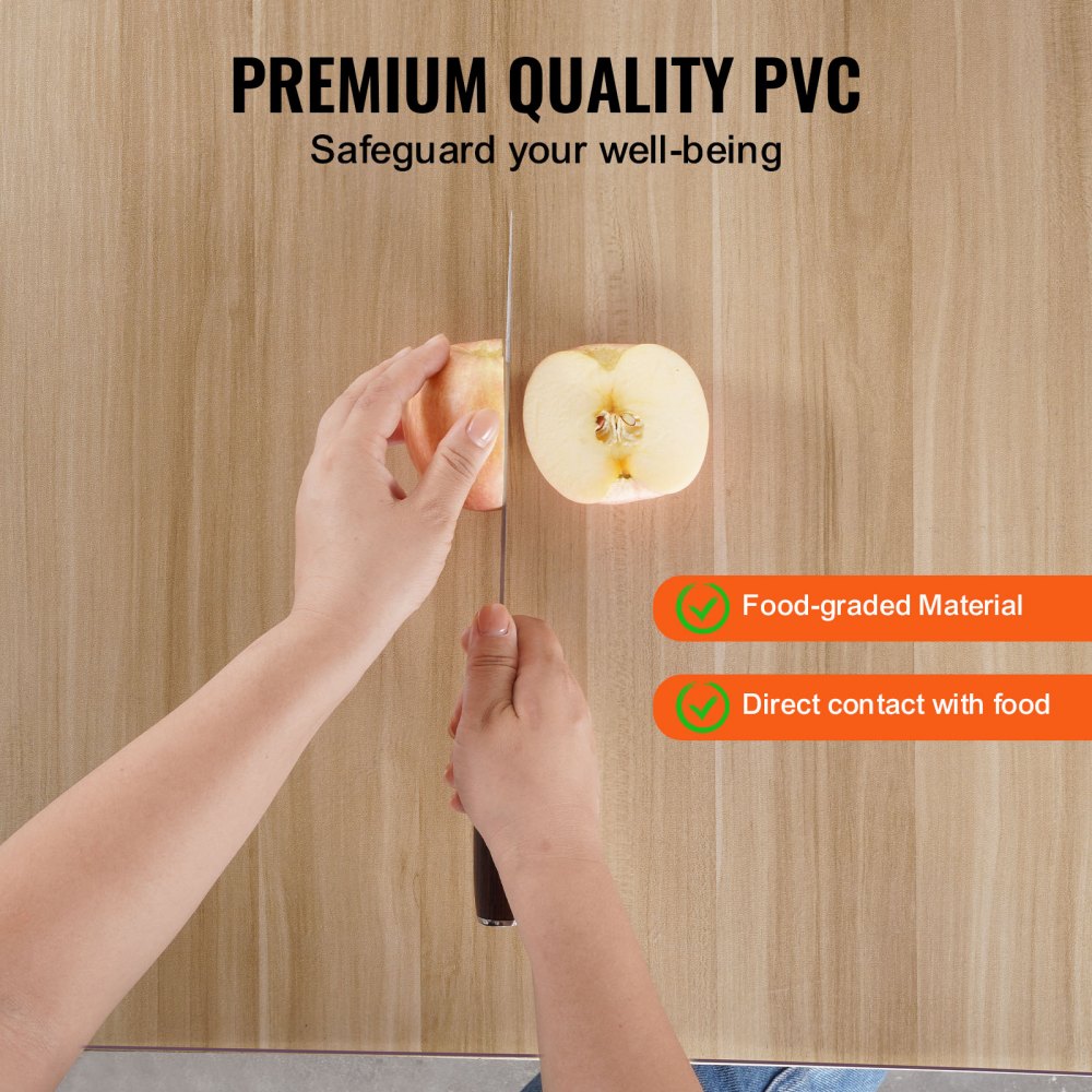 VEVOR Mantel Rectangular Transparente Esmerilado 914x1524 mm Grosor de 1,5 mm Película de PVC para Mesa Impermeable Fácil de Limpiar Protector de Mesa para Oficina, Cocina, Restaurante, Comedor