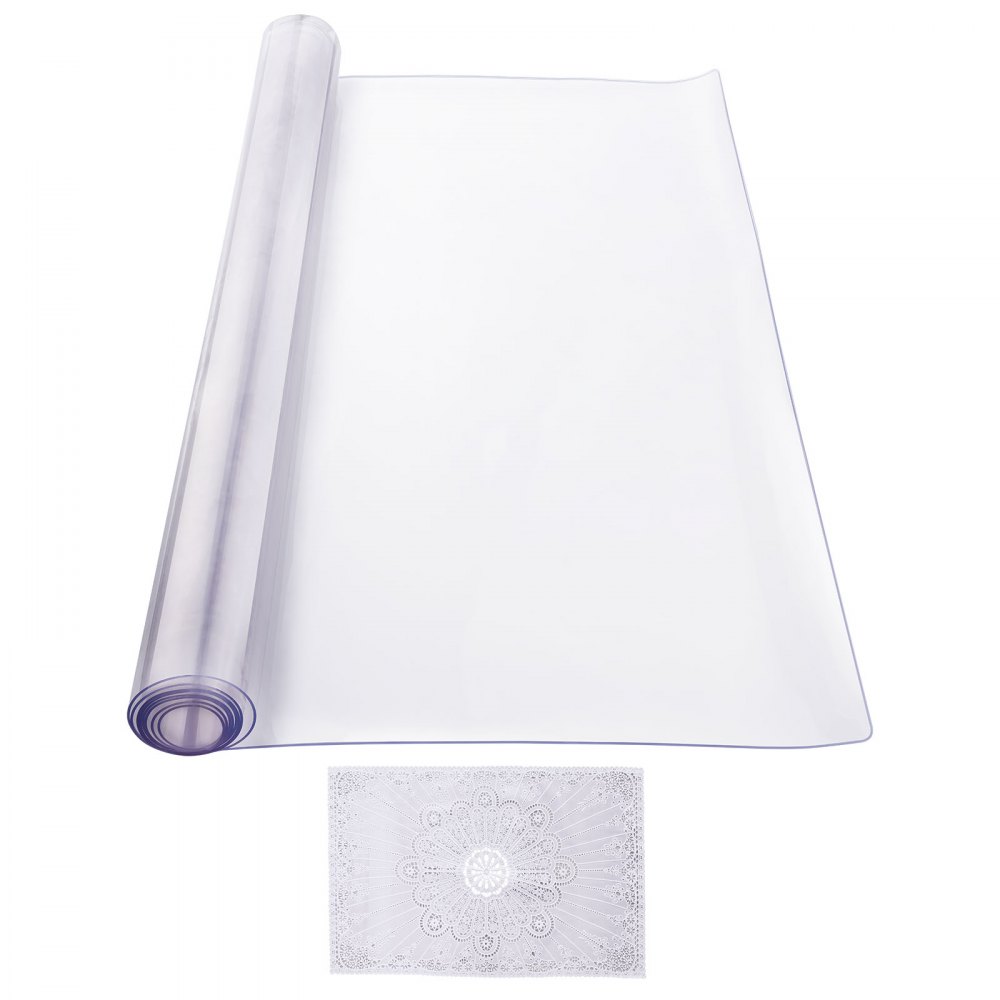 VEVOR Mantel Transparente Rectángulo 106,7x152,4 cm Mantel de PVC para Mesa Espesor de 2 mm Protector de Mesa de PVC Impermeable Fácil de Limpiar para Oficina, Cocina, Restaurante, Comedor
