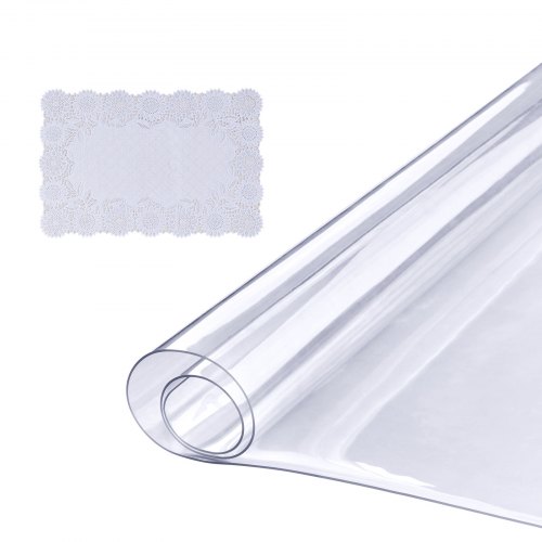 VEVOR Mantel Transparente Rectángulo 61,3x123 cm Mantel de PVC para Mesa Espesor de 1,5 mm con Esquinas Redondeadas Protector de Mesa Impermeable 45x30cm Corta a Medida para Comedor Cocina Restaurante