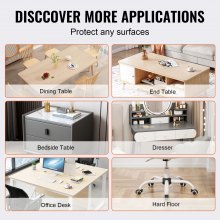VEVOR Mantel Transparente Rectángulo 91,8x185 cm Mantel de PVC para Mesa Espesor de 1,5 mm con Esquinas Redondeadas Protector de Mesa Impermeable 45x30cm Corta a Medida para Comedor Cocina Restaurante