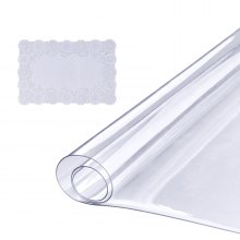 VEVOR Mantel Transparente Rectángulo 91,8x185 cm Mantel de PVC para Mesa Espesor de 1,5 mm con Esquinas Redondeadas Protector de Mesa Impermeable 45x30cm Corta a Medida para Comedor Cocina Restaurante