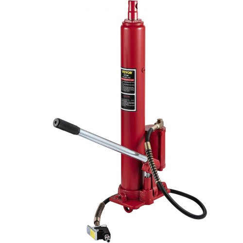 VEVOR Gato Hidráulico Neumático 8 T Para Grúa de Taller, Gato de Pistón Largo con Bomba Simple y Base de Horquilla, Cilindro Hidráulico para Motor de Cabra, para Elevación de Taller de Mantenimiento