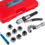 VEVOR Expansor de Tubo Hidráulico de 7 Cabezales, Crimpadora Hidráulica Multicapa con Tuberías de 10 - 28 cm, Prensadora Multicapa de Acero para Prensar Tubos Compuestos