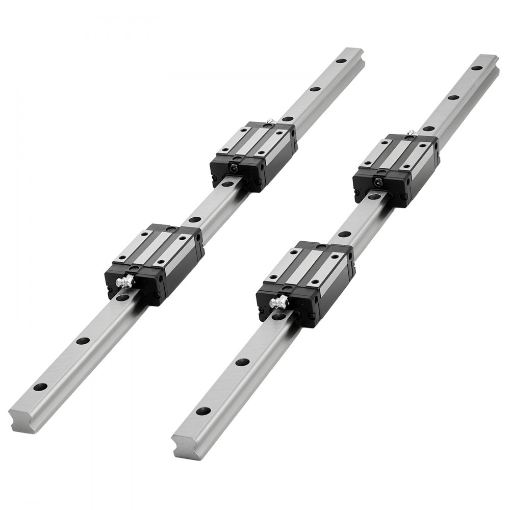 VEVOR Kit de Riel de Guía Lineal HGR20 2 Rieles 600 mm, 1 Husillo de Bolas y 4 Bloques Deslizantes, con Soporte de Extremo BF12/BK12 y Carcasa de Tuerca, para Fresadoras CNC de Bricolaje, Tornos