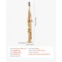 VEVOR Saxofón Soprano Recto en Si Bemol, kit de Saxofón de Metal con Estuche, Boquilla, Paño de Limpieza, Guantes y Correa para el Cuello, 23 Teclas para Músicos de Todos Los Niveles, Dorado