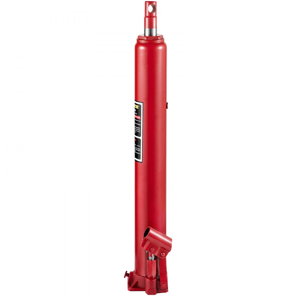 VEVOR Hydraulic Long Pile Jack, 4 t Lifting Capacity, with Single Piston Pump and Flat Base, Manual Aerial Work Platform Jack with Handle, for Garage/Shop Cranes, Engine Lifting Device, Red