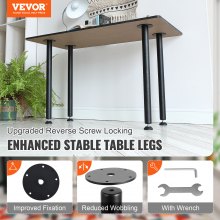 VEVOR Patas de Mesa 4 Piezas Patas de Escritorio Ajustables 711 mm Capacidad de Carga 544kg de Acero Sólido Instalación Rápida Patas Resistentes de Muebles para Bricolaje Hogar Oficina Comedor, Negro