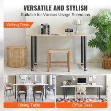VEVOR Patas de Mesa 4 Piezas Patas de Escritorio Ajustables 711 mm Capacidad de Carga 544kg de Acero Sólido Instalación Rápida Patas Resistentes de Muebles para Bricolaje Hogar Oficina Comedor, Negro