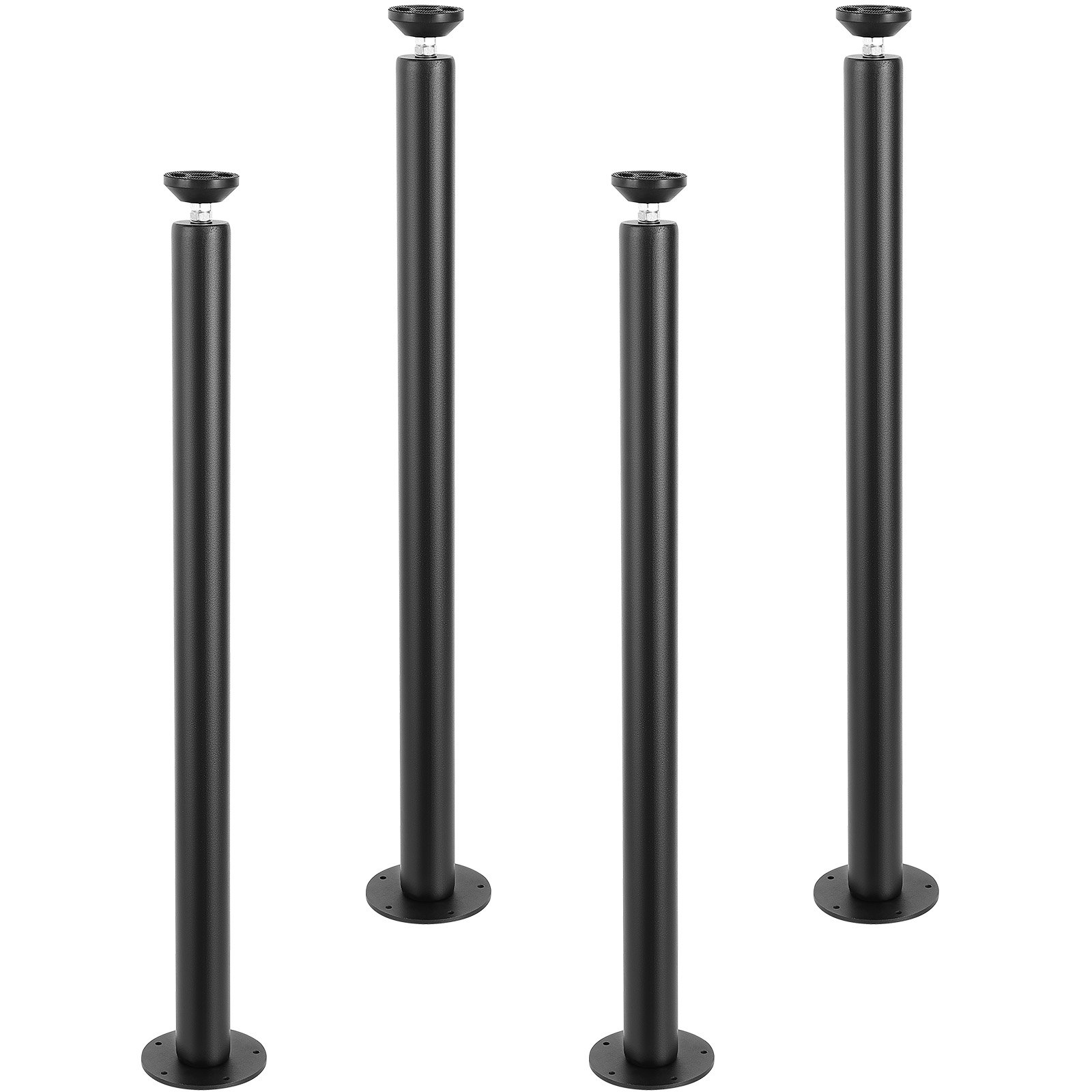 VEVOR 4-piece set of table legs, 762mm high, 110mm mounting plate, carbon steel, matte black powder coating, 544kg load capacity. Ideal for kitchen tables, living room consoles, studio tables.