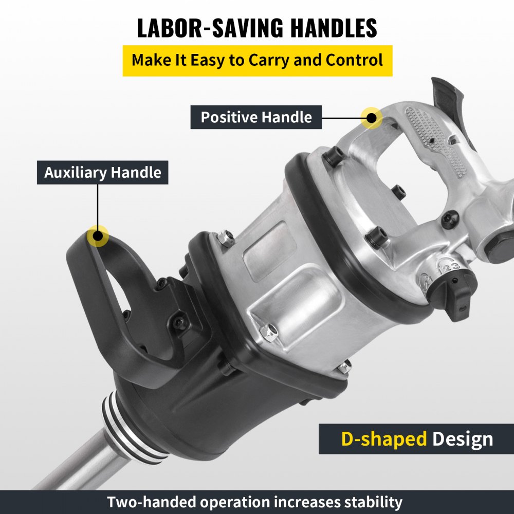 VEVOR Llave de Impacto Neumática 4.000 rpm, Pistola de Llave 3.800 N.M, Taladro de Impacto Manual Ideal para Trabajos de Reparación General, Ampliamente Utilizado en Camiones Neumáticos