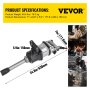 VEVOR Llave de Impacto Neumática 4.000 rpm, Pistola de Llave 3.800 N.M, Taladro de Impacto Manual Ideal para Trabajos de Reparación General, Ampliamente Utilizado en Camiones Neumáticos