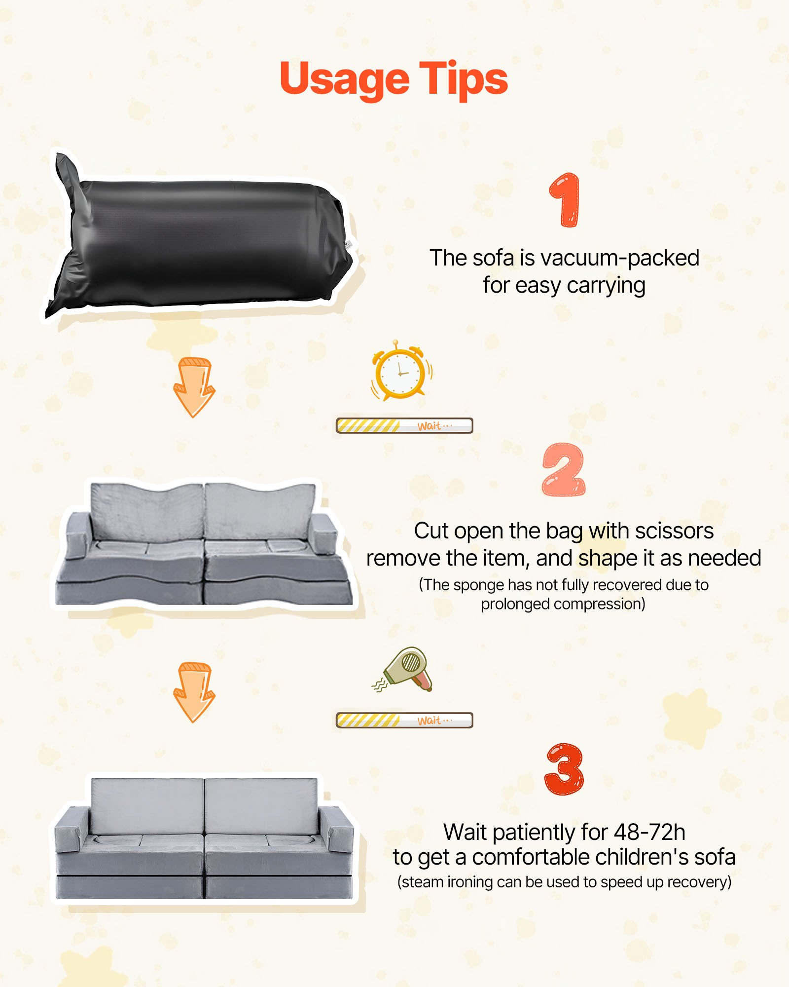 VEVOR Sofá Modular para Niños, Sofá Convertible Seccional de Esponja 28D y Pelo Corto con Reposabrazos, Combinación Creativa DIY para Sala de Juegos, Sala de Estar para Niños, 14 Piezas, Gris