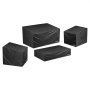 VEVOR Juego de 4 Fundas para Muebles de Patio, 420D, Resistentes e Impermeables, Color Negro, Resistente al Desgarro y a los Rayos UV, Durante las Cuatro Estaciones, para Mesa y Sillas Exterior