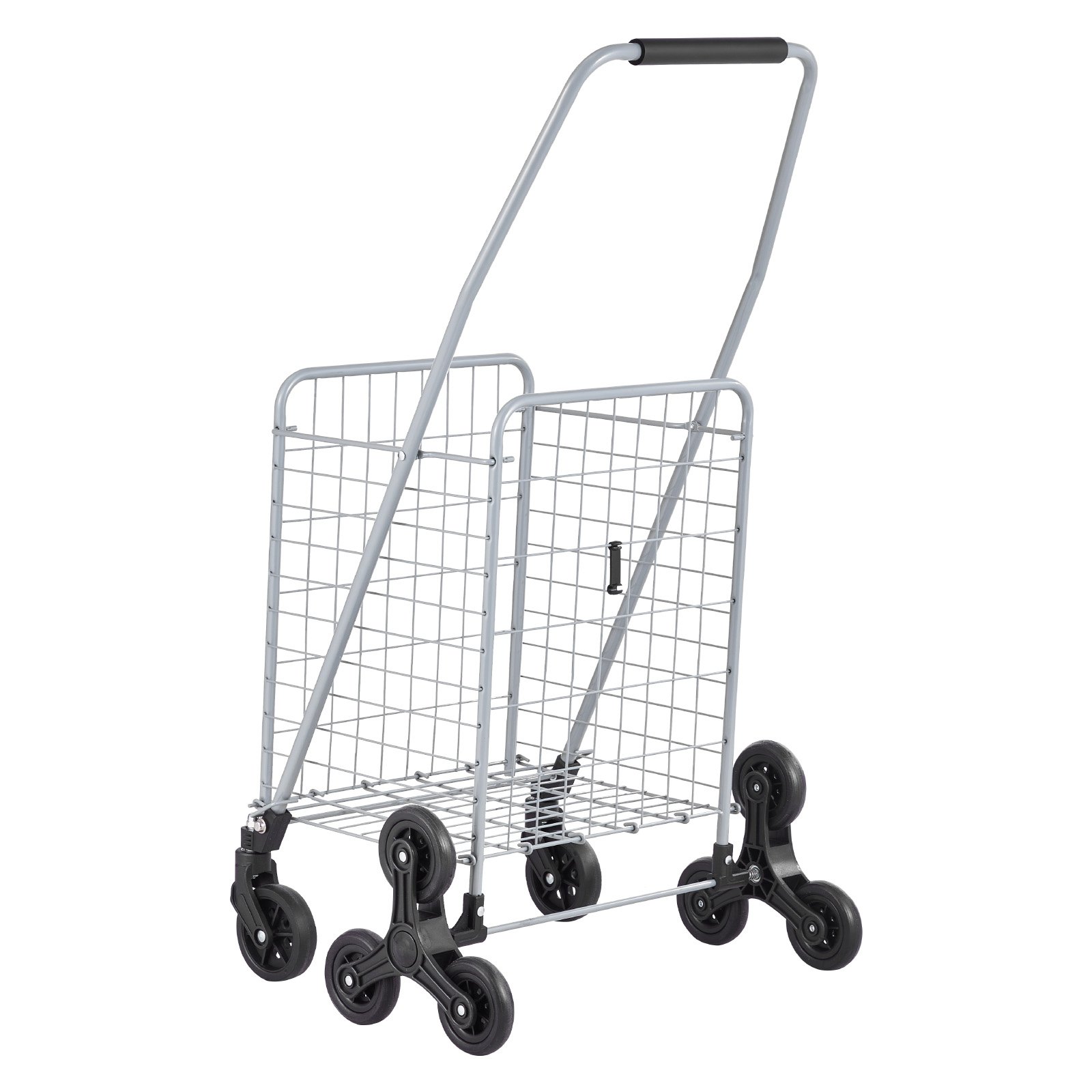 VEVOR Carro de Compra Plegable 45 L Carro para Subir Escaleras con Ruedas Giratorias de 360° Carro Utilitario Ligero 510 x 530 x 950 mm para Compras, Oficina, Mudanzas, Transporte, Exterior, Plata