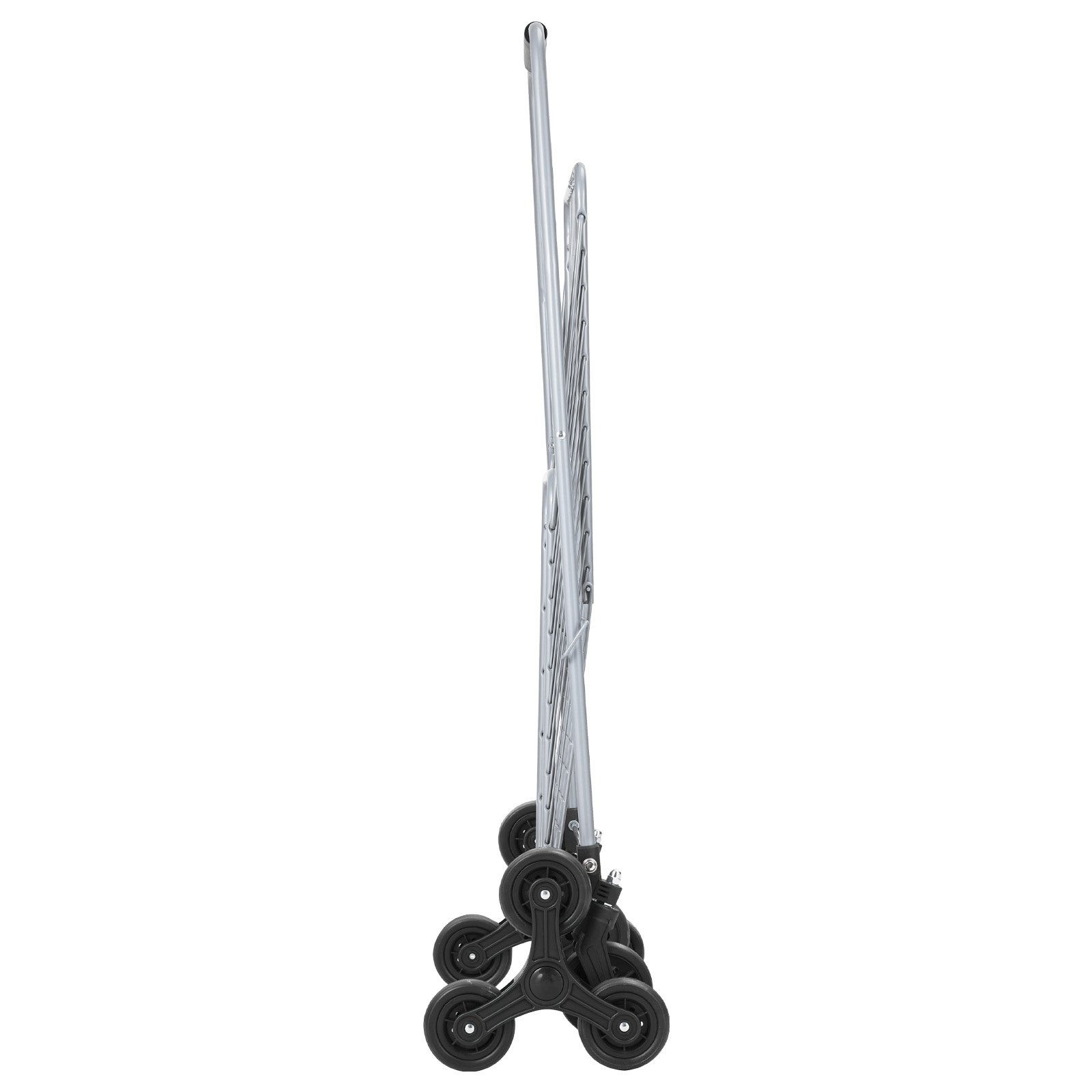 VEVOR Carro de Compra Plegable 45 L Carro para Subir Escaleras con Ruedas Giratorias de 360° Carro Utilitario Ligero 510 x 530 x 950 mm para Compras, Oficina, Mudanzas, Transporte, Exterior, Plata