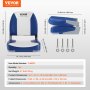 VEVOR Asiento plegable para barco, 2 piezas, cómodo asiento de piloto con respaldo bajo, acolchado de esponja de alta densidad, asiento impermeable para barco para lanchas rápidas, cruceros, barcos de pesca, 48,5x41x48 cm