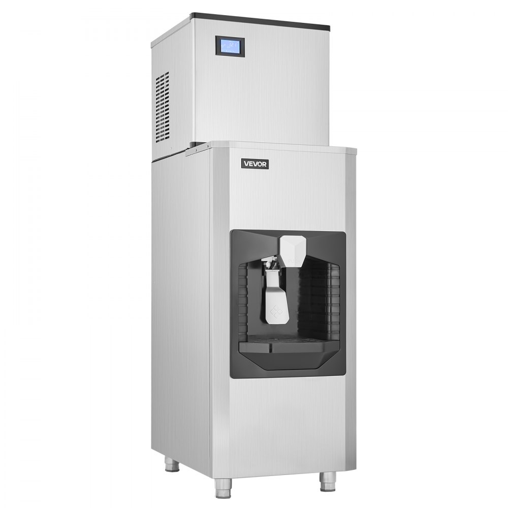 VEVOR Máquina de Hielo, Capacidad de 136 kg/Día, con Dispensador Automático de Hielo de 9 kg/min, Autolimpiable con Pantalla Táctil para Bares, Cafeterías y Restaurantes, 565 x 865 x 1300 mm