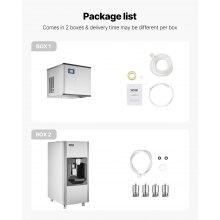 VEVOR Máquina de Hielo de 136 kg/Día con Dispensador Hielo 565 x 865 x 1300 mm