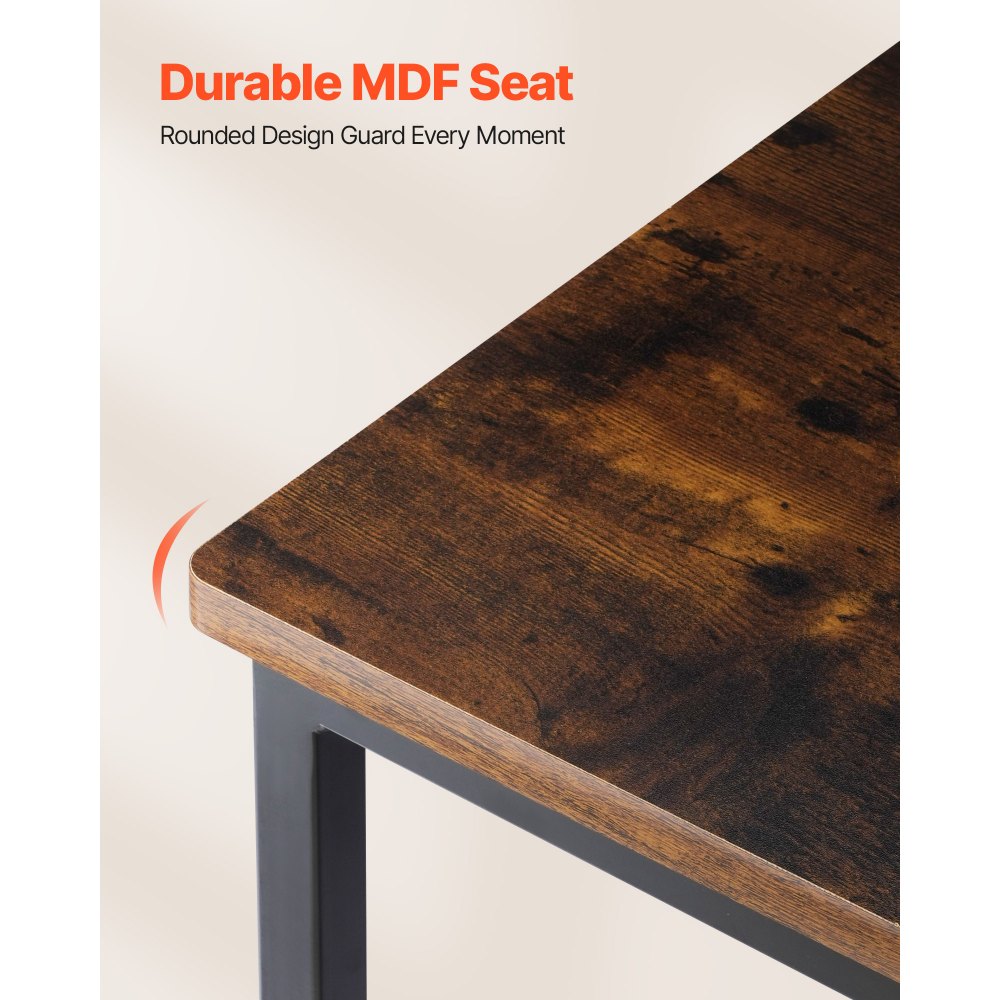 VEVOR Sillas de Comedor Juego de 6 Piezas, Silla Decorativa de Madera, Estructura Metálica, Capacidad de Carga de 136 kg, Altura del Asiento de 450 mm para Sala de Estar, Cocina, Marrón y Negro