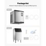 VEVOR Commercial Ice Maker Machine, 136KG/24H Ice-Making Machine with 136KG Stainless Steel Storage Bin, Auto Self-Cleaning Ice Maker with Touchscreen for Bar Cafe Restaurant Business Commercial
