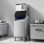 VEVOR Máquina de Hielo 136 kg/24 h, Máquina para Fabricar Hielo con Contenedor de Almacenamiento de 136 kg, con Autolimpieza Automática, Pantalla Táctil para Bares, Cafeterías, Restaurantes, Hoteles