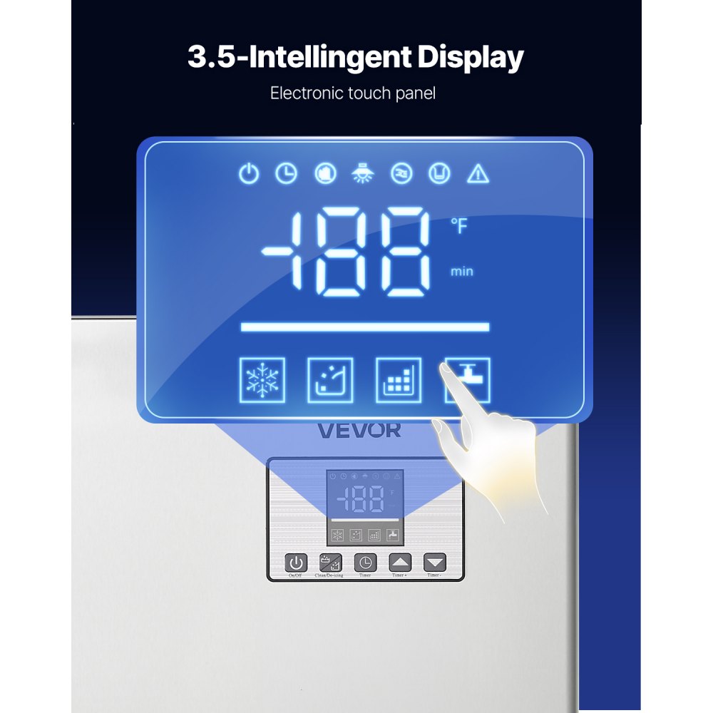 VEVOR Máquina de Hielo 250 kg/24 h, Máquina para Fabricar Hielo con Contenedor de Almacenamiento de 136 kg, con Autolimpieza Automática, Pantalla Táctil para Bares, Cafeterías, Restaurantes, Hoteles