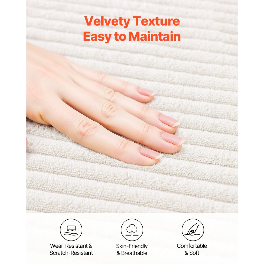 VEVOR Sofá Modular Seccional en Forma de U 2560 x 1260 x 570 mm, Sofá Seccional Nube con Esponja de Alto Rebote y Densidad, Sofá de Pana Tapizado con Cojín para Sala de Estar, Apartamento, Beige