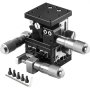 VEVOR Etapa Lineal 60 x 60 mm Plataforma de Recorte Manual XY ± 6,5 mm Z 10 mm Plataforma de Ajuste de Etapa Lineal para Aparatos ópticos Equipos de Medición Equipos de Fabricación de Semiconductores