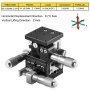 VEVOR Etapa Lineal 60 x 60 mm Plataforma de Recorte Manual XY ± 6,5 mm Z 10 mm Plataforma de Ajuste de Etapa Lineal para Aparatos ópticos Equipos de Medición Equipos de Fabricación de Semiconductores