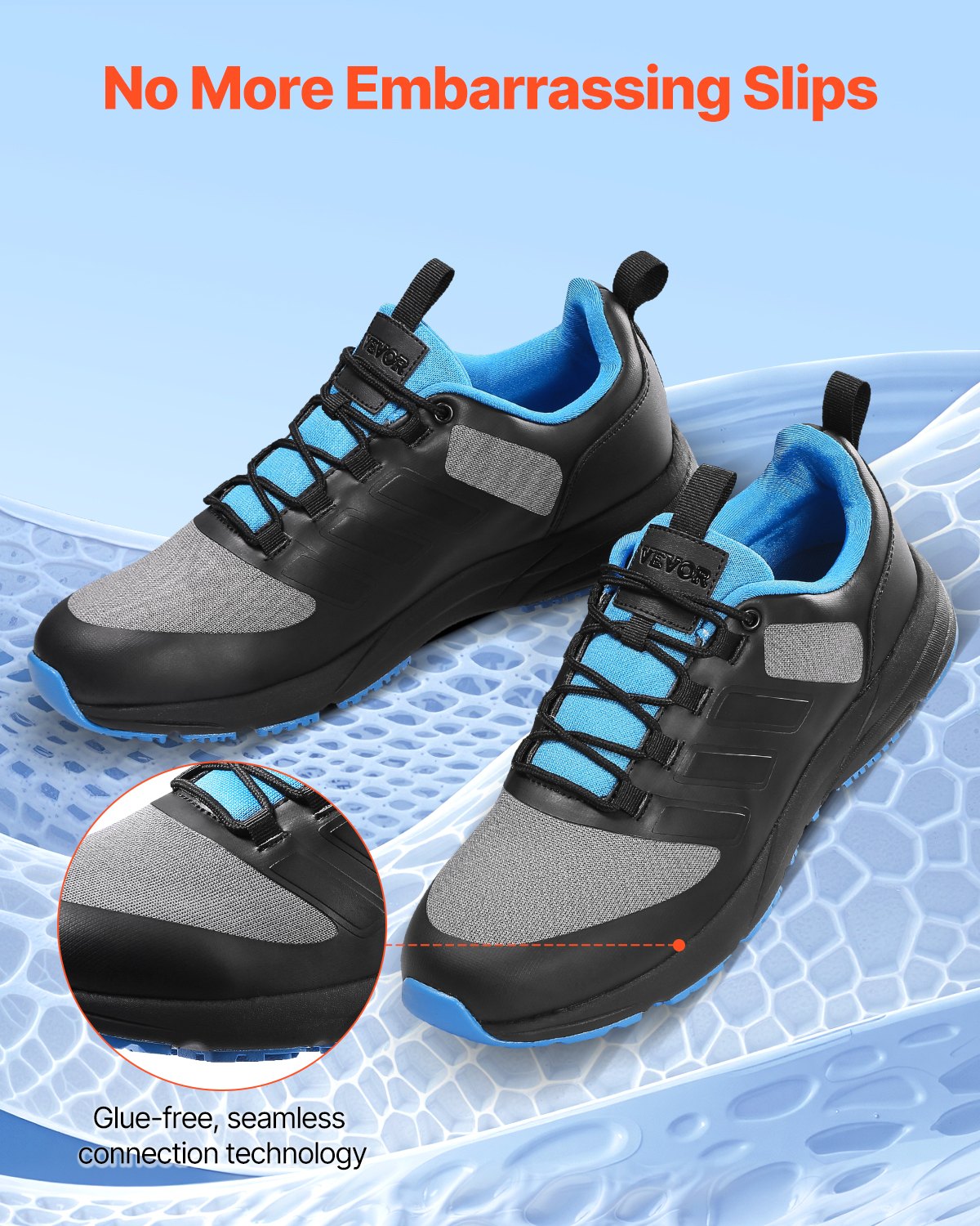 VEVOR Zapatillas de Entrenamiento Cruzado, Talla W, EE. UU. 11, Puntera Ancha, Soporte de Arco y Cordones Ajustables, para Correr, Gimnasia, Pasear y Levantar Pesas, Negro, 315 x 111 x 130 mm