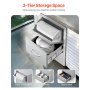 VEVOR Cajones de Cocina para Exteriores con Triple Acceso, Armarios Empotrados de Acero Inoxidable, Isla de Barbacoa con Portarrollos y Tirador, para Parrilla de Patio, 420 x 520 x 736±10 mm