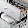 VEVOR Cajones de Cocina para Exteriores, con Triple Acceso, Acero Inoxidable Empotrados, con Asa para Isla de Barbacoa, para Cocinas al Aire Libre o Parrillas de Patio, 470 x 570 x 570 mm ± 10 mm