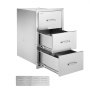 VEVOR Cajones de Cocina para Exteriores, con Triple Acceso, Acero Inoxidable Empotrados, con Asa para Isla de Barbacoa, para Cocinas al Aire Libre o Parrillas de Patio, 470 x 570 x 570 mm ± 10 mm