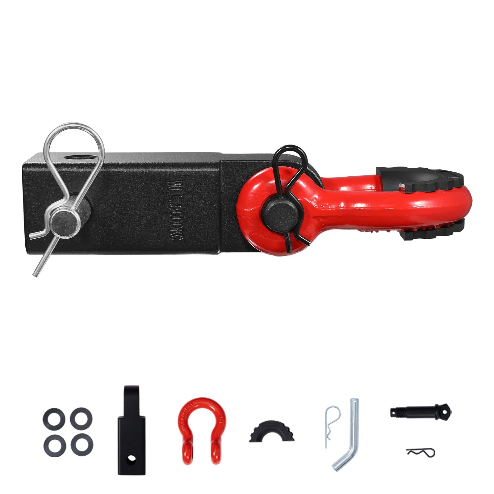 VEVOR trailer hitch bracket, suitable for 2-inch trailer hitches, 20485 kg breaking strength, D-ring shackle with locking pin for trailer hitch, robust towing accessory for trucks and jeeps