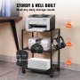 VEVOR Soporte de Impresora 3 Niveles Estante de Impresora Móvil 42x35x60 cm Carro de Impresora de Acero al Carbono Capacidad de Carga 20 kg por Capa Armario de Almacenamiento Escáner Fax Oficina Hogar