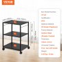 VEVOR Soporte de Impresora 3 Niveles Estante de Impresora Móvil 42x35x60 cm Carro de Impresora de Acero al Carbono Capacidad de Carga 20 kg por Capa Armario de Almacenamiento Escáner Fax Oficina Hogar
