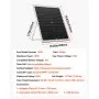 VEVOR Cargador de Batería Solar 30 W, Células Monocristalinas, Controlador MPPT Externo, Soporte de Montaje Ajustable, Resistencia al Agua IP65, para Coches, Barcos y Remolques, 478 x 418 x 20 mm