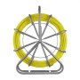 VEVOR Guía Pasacables de 6,3 mm y 100 metros, Cable de Fibra de Vidrio con Soporte de Acero y Freno, Terminales Intercambiables, Herramientas de Electricista, para Pared Tubo Construcción Eléctrica