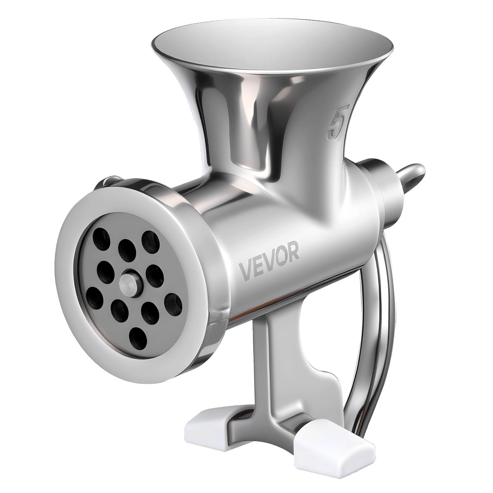 VEVOR Picadora de Carne Manual de Acero Inoxidable 304 con Manivela y Abrazadera de Acero para Mesa Máquina para Moler Carne con 2 Placas de Corte y 4 Tubos Ideal para Carne de Res, Restaurante