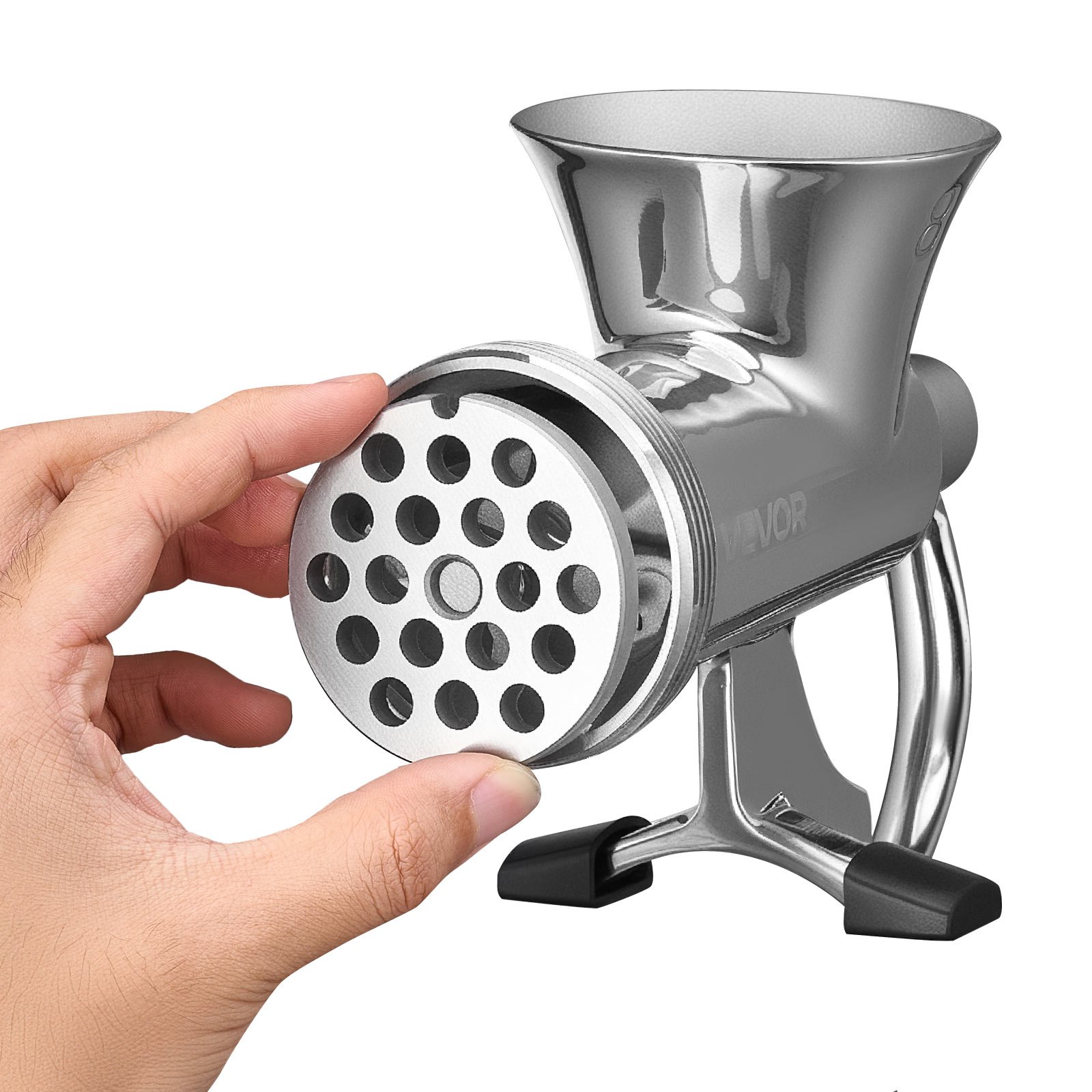 VEVOR Picadora de Carne Manual de Acero Inoxidable 304 con Manivela y Abrazadera de Acero para Mesa Máquina para Moler Carne con Placa de Corte y Tubo Ideal para Carne de Res, Cocina, Restaurante