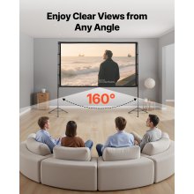 VEVOR Pantalla de Proyector de 254 cm con 2 Trípodes 16:9 4K HD Ángulo de 160°