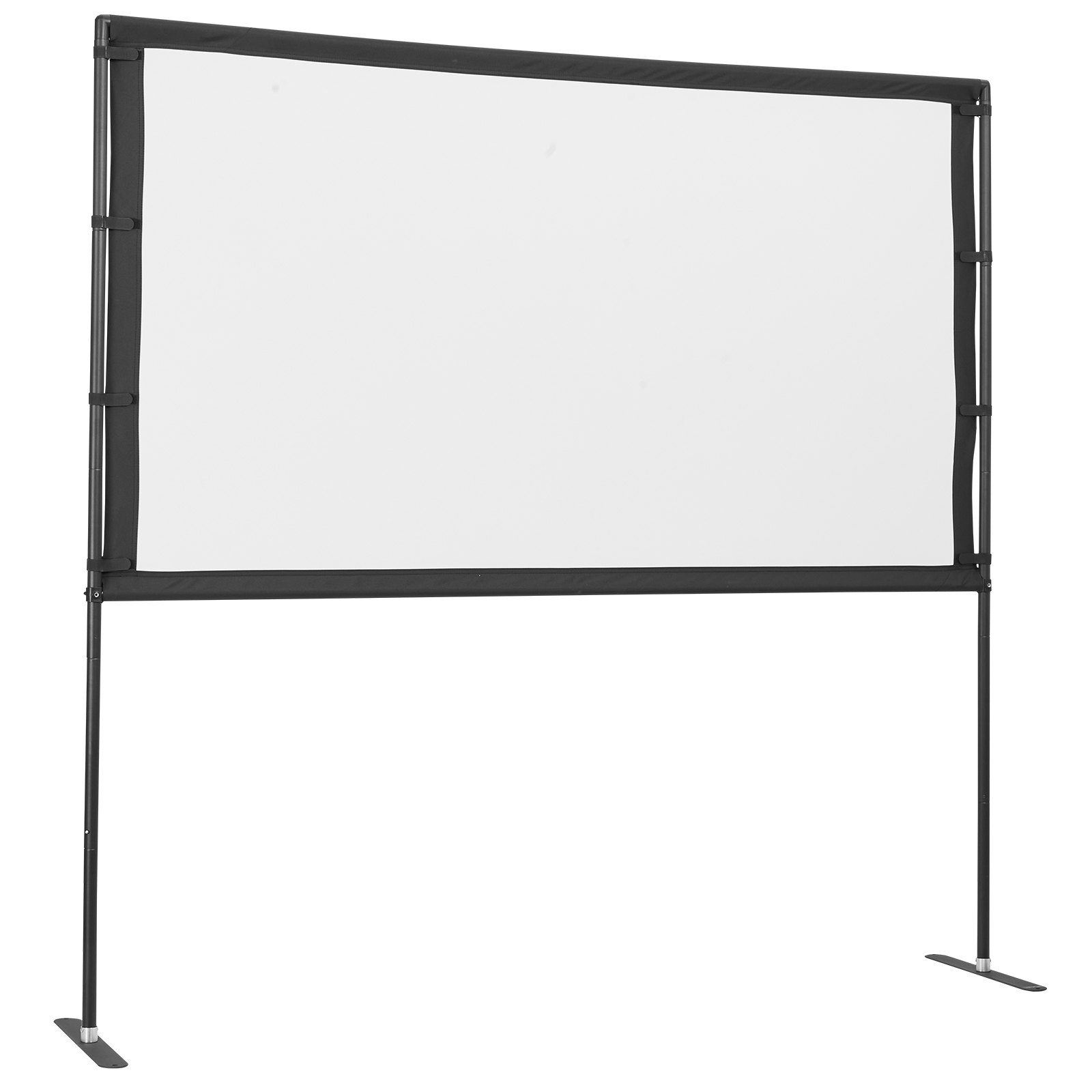 VEVOR Pantalla de Proyector con 2 Soportes de Pie Plano, Pantalla de Proyección Portátil Antiarruga de 203,2 cm con Bolsa de Transporte Ángulo Amplio de 160° 16:9 4K HD para Cine en Casa