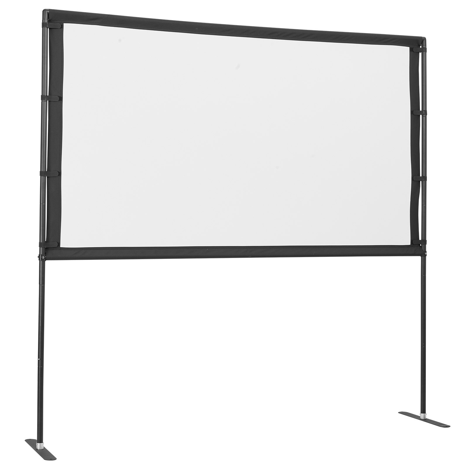 VEVOR Pantalla de Proyector con 2 Soportes de Pie Plano, Pantalla de Proyección Portátil Antiarruga de 203,2 cm con Bolsa de Transporte Ángulo Amplio de 160° 16:9 4K HD para Cine en Casa