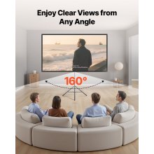 VEVOR Pantalla de Proyector de 203,2 cm con Trípode Ángulo de 160° 16:9 4K HD