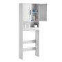 VEVOR Armario de Almacenamiento para Inodoro con Puerta Doble y Estante Ajustable, Organizador para Ahorrar Espacio sobre el Inodoro con Estante Abierto, Carga 30 kg, Blanco, 600 x 210 x 1651 mm