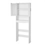 VEVOR Armario de Almacenamiento para Inodoro con Puerta Doble y Estante Ajustable, Organizador para Ahorrar Espacio sobre el Inodoro con Estante Abierto, Carga 30 kg, Blanco, 600 x 210 x 1651 mm