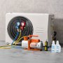 VEVOR Kit de Bomba de Vacío y Manómetro 7 CFM 198 L/min, Bomba de Vacío de Paletas Rotativas de 2 Etapas, Compatible con R134a, R22 y R410a para Aires Acondicionados de Automóviles y Hogares