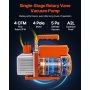 VEVOR Bomba De Vacío De 4CFM 115 L/min, 180 W, 1/4 Hp, De Una Etapa, De Paletas Rotativas Para Hvac, Kit De Manómetro Para Colector De Refrigerante De A/c, Con Detector De Fugas Y Estuche De Transporte, Para Refrigerantes R134a, R22, R410a, R1234yf, R32