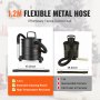 VEVOR Aspirador de Cenizas 20L Potente Aspiración 1200W Aspirador de Pellets de Cenizas con Manguera Flexible de 1,2m Ruedas para Chimeneas Estufas de Pellets Parrillas Hornos de Pizza Brasero de Leña
