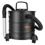 VEVOR Aspirador de Cenizas 20L Potente Aspiración 1200W Aspirador de Pellets de Cenizas con Manguera Flexible de 1,2m Ruedas para Chimeneas Estufas de Pellets Parrillas Hornos de Pizza Brasero de Leña